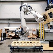 Robot waarmee bouwbedrijf Vandenbussche modulaire woonunits gaat bouwen